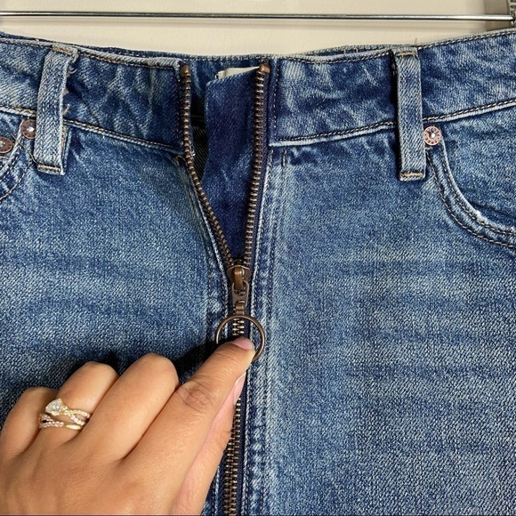 We The Free Denim Zip Up Skirt 28 - Picture 8 of 8